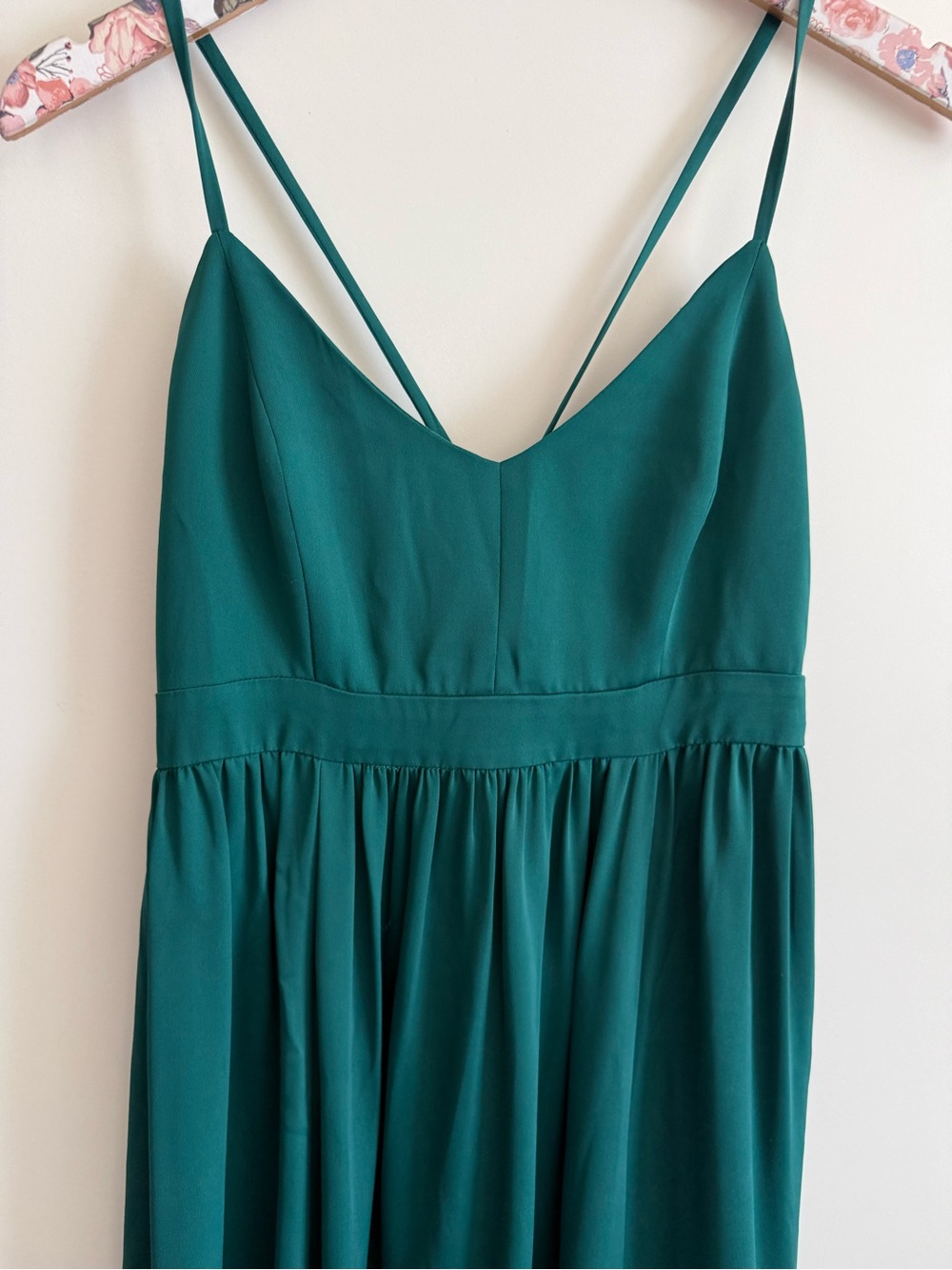 J. CREW Drapey Spaghetti Strap Dress Green Size 8 - Picture 2 of 9